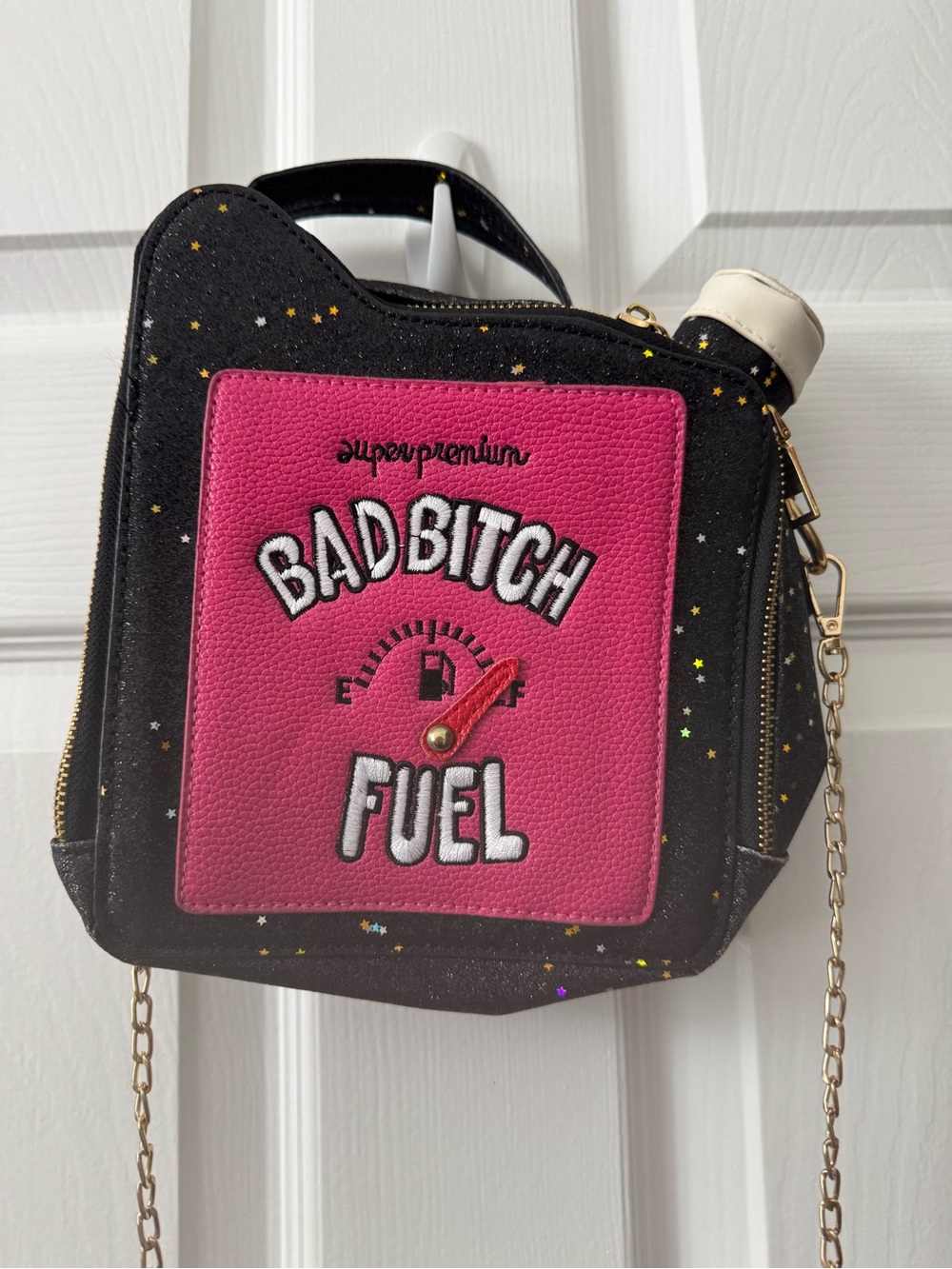 Bad B*tch Fuel Black & Pink Mini Crossbody Bag